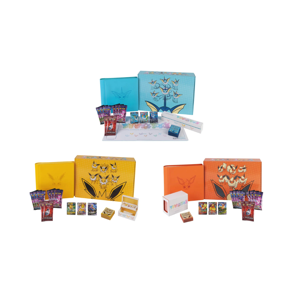 Pokémon Eevee GX Gift Box - Vaporeon / Jolteon / Flareon Box 2024 Box Set - Vereinfachtes-Chinesisch